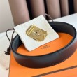 Qualità superiore replica Hermes Neo Cintura Reversibile 32MM Nero Clemence