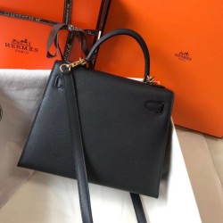 Qualità Specchio Replica Hermes Kelly Borse Firmate Sellier 25 cm Epsom Nero Riproduzione Fedele Hermes Kelly Borse Firmate Replica Sellier 25 cm Epsom Nero imitazioni