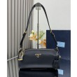 Imitazione Borse Replica a tracolla media Prada in Re-Nylon Con lucchetto 1BC233 Nero