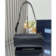Imitazione Borse Replica a tracolla media Prada in Re-Nylon Con lucchetto 1BC233 Nero