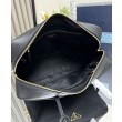 Imitazione Borsa grande Prada Re-Nylon con manico superiore e lucchetto 1BB131 Nero