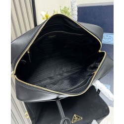 Imitazione Borsa grande Prada Re-Nylon con manico superiore e lucchetto 1BB131 Nero