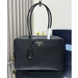 Imitazione Borsa grande Prada Re-Nylon con manico superiore e lucchetto 1BB131 Nero