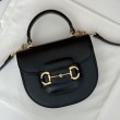 Imitazione Borsa mini con manico superiore Gucci Horsebit 1955 781387 nero