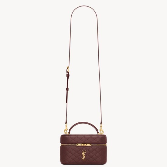 Imitazione Borsa mini Vanity Gaby YSL Saint Laurent Bordeaux