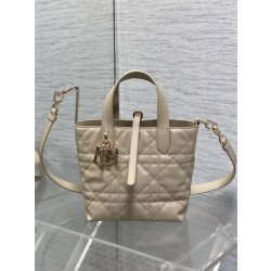 Imitazione Borsa tote verticale Dior piccola/media Dior Toujours albicocca