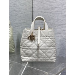 Imitazione Borsa tote verticale Dior piccola/media Dior Toujours bianca