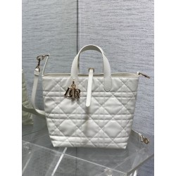 Imitazione Borsa tote verticale Dior piccola/media Dior Toujours bianca
