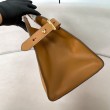 Imitazione Prada Large Tote Bag con Fibbie Marrone