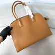 Imitazione Prada Large Tote Bag con Fibbie Marrone