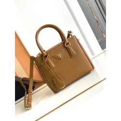 Imitazione Prada Mini/Medium Galleria Bag Saffiano Marrone