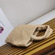 Imitazione Prada Small Crochet Tote Bag Raffia-effect Yarn Beige