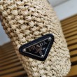 Imitazione Prada Small Crochet Tote Bag Raffia-effect Yarn Beige
