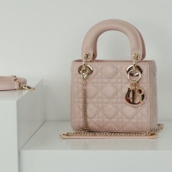 Qualità Specchio Replica Dior Mini Perfetta Lady Dior Cannage Beige Riproduzione Fedele Dior Mini Replica Perfetta Lady Dior Cannage Beige imitazioni