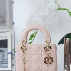 Riproduzione Fedele Dior Mini Replica Perfetta Lady Dior Cannage Beige imitazioni