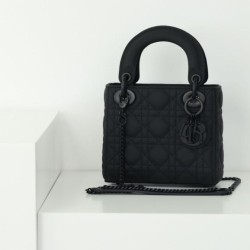 Qualità Specchio Replica Dior Mini Borsa Lady Dior Cannage Nero Riproduzione Fedele Replica Dior Mini Borsa Lady Dior Cannage Nero imitazioni