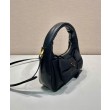 Mini-bag in nylon/nappa Prada Re-Nylon con fiocco 1BC241 Nero