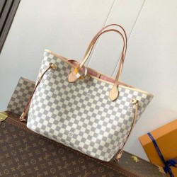 Qualità Specchio Replica Borsa Louis Vuitton Neverfull MM Damier Azur Canvas N40603 Riproduzione Fedele Borsa Louis Vuitton Neverfull MM Damier Azur Canvas N40603 imitazioni