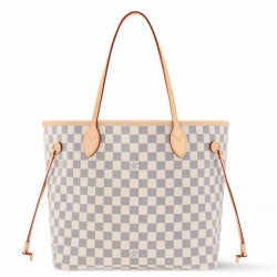 Riproduzione Fedele Borsa Louis Vuitton Neverfull MM Damier Azur Canvas N40603 imitazioni