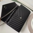 Pari all'originale replica Portafoglio YSL Saint Laurent WOC Monogram Chain Noir