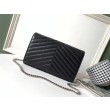 Pari all'originale replica Portafoglio YSL Saint Laurent WOC Monogram Chain Noir