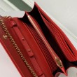 Portafoglio YSL Saint Laurent WOC Monogram Chain Rosso