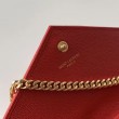 Portafoglio YSL Saint Laurent WOC Monogram Chain Rosso
