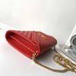 Portafoglio YSL Saint Laurent WOC Monogram Chain Rosso