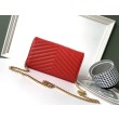 Portafoglio YSL Saint Laurent WOC Monogram Chain Rosso