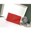 Portafoglio YSL Saint Laurent WOC Monogram Chain Rosso