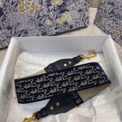 Qualità Specchio Replica falso Dior Tracolla Dior Velluto Ricamato Obliquo Blu Riproduzione Fedele falso Dior Tracolla Dior Velluto Ricamato Obliquo Blu imitazioni