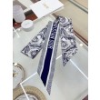 Sciarpa Mitzah Toile de Jouy Soleil Dior Twill di seta Blu