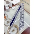 Sciarpa Mitzah Toile de Jouy Soleil Dior Twill di seta Blu
