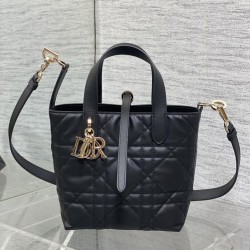 Riproduzione Fedele Borsa tote verticale Dior piccola/media Dior Toujours nera imitazioni