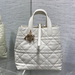 Qualità Specchio Replica Imitazione Borsa tote verticale Dior piccola/media Dior Toujours bianca Riproduzione Fedele Imitazione Borsa tote verticale Dior piccola/media Dior Toujours bianca imitazioni