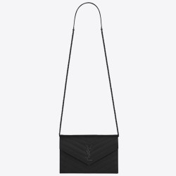 Riproduzione Fedele Portafoglio a catena Envelope YSL Saint Laurent WOC Tutto nero imitazioni