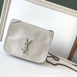 Qualità Specchio Replica Qualità da grande replica Portafoglio a catena Niki YSL Saint Laurent WOC Bianco Crinkled Riproduzione Fedele Qualità da grande replica Portafoglio a catena Niki YSL Saint Laurent WOC Bianco Crinkled imitazioni