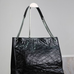 Qualità Specchio Replica Dettagli perfetti Borse Firmate shopping grande vintage stropicciata YSL Saint Laurent Niki Nero Riproduzione Fedele Dettagli perfetti Borse Firmate Replica shopping grande vintage stropicciata YSL Saint Laurent Niki Nero imitazioni