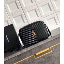 YSL saint Laurent Lou camera bag nera in vitello trapuntato