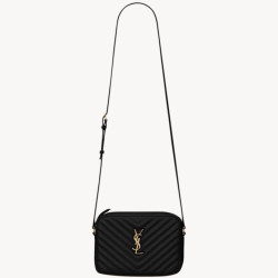 YSL saint Laurent Lou camera bag nera in vitello trapuntato