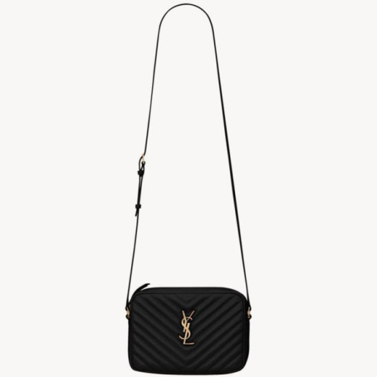 YSL saint Laurent Lou camera bag nera in vitello trapuntato YSL saint Laurent Lou camera bag nera in vitello trapuntato