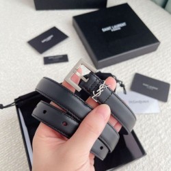 Qualità Specchio Replica Cintura YSL Saint Laurent Cassandre Square Buckle 20MM Nero Riproduzione Fedele Cintura YSL Saint Laurent Cassandre Square Buckle 20MM Nero imitazioni