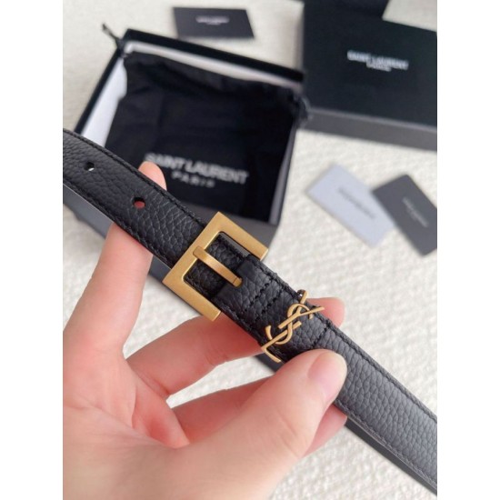 Qualità Specchio Replica Cintura YSL Saint Laurent Cassandre Square Buckle 20MM Nero Riproduzione Fedele Cintura YSL Saint Laurent Cassandre Square Buckle 20MM Nero imitazioni