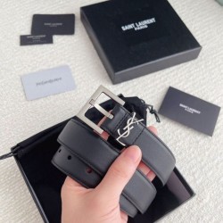 Qualità Specchio Replica Qualità superiore replica Cintura YSL Saint Laurent Cassandre Square Buckle 30MM Noir Riproduzione Fedele Qualità superiore replica Cintura YSL Saint Laurent Cassandre Square Buckle 30MM Noir imitazioni