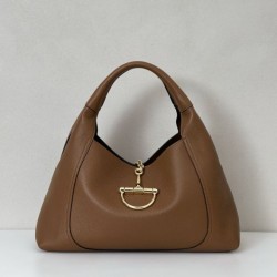 Riproduzione Fedele Borsa Gucci Softbit Media/Maxi con Manico a Mezzaluna 837466 Marrone imitazioni