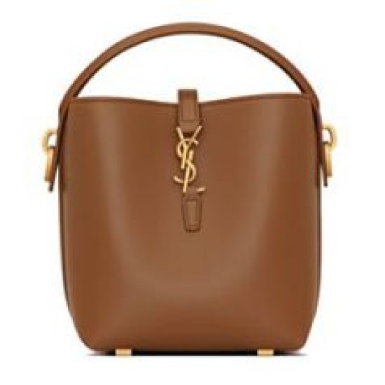 Borse Replica Alta Qualità a hobo YSL Saint Laurent Le 37 Mini Shiny 765870 Caffè Imitazioni