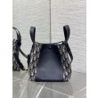 Borse Replica a secchiello Dior Signature piccola/media replica Dior Oblique Jacquard blu