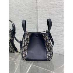 Borse Replica a secchiello Dior Signature piccola/media replica Dior Oblique Jacquard blu