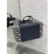 Borse Replica a secchiello Dior Signature piccola/media replica Dior Oblique Jacquard blu