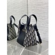 Borse Replica a secchiello Dior Signature piccola/media replica Dior Oblique Jacquard blu